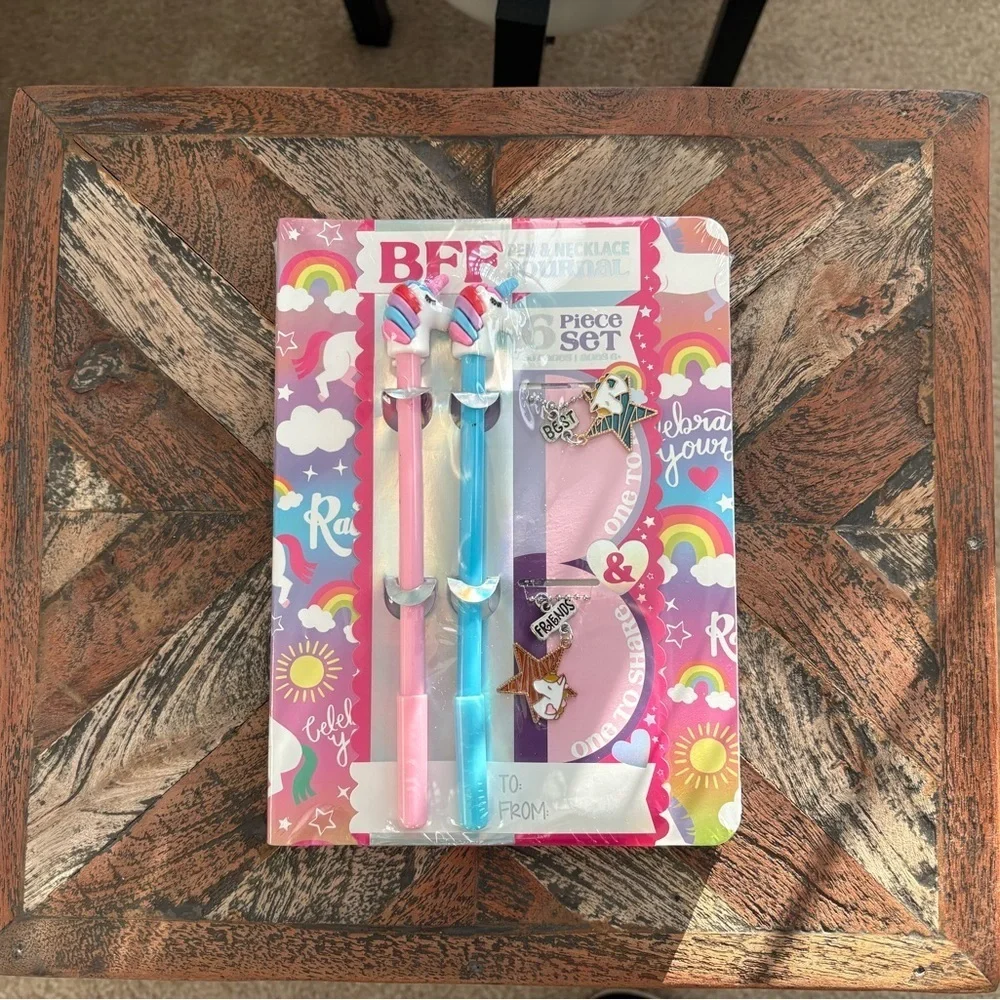 Pulsar BFF Unicorn & Rainbow Pen, Necklace & Journal Set (6-Piece Set)